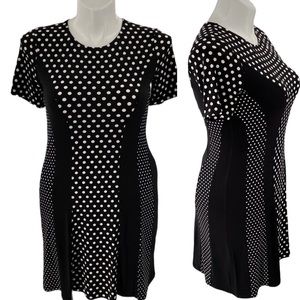 Michael Kors polka dot dress size medium black and white